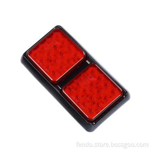 Universal Truck Light: Amber Yellow & White 12W LED Rear Stop Reverse Turn Tail Light (10-30V)